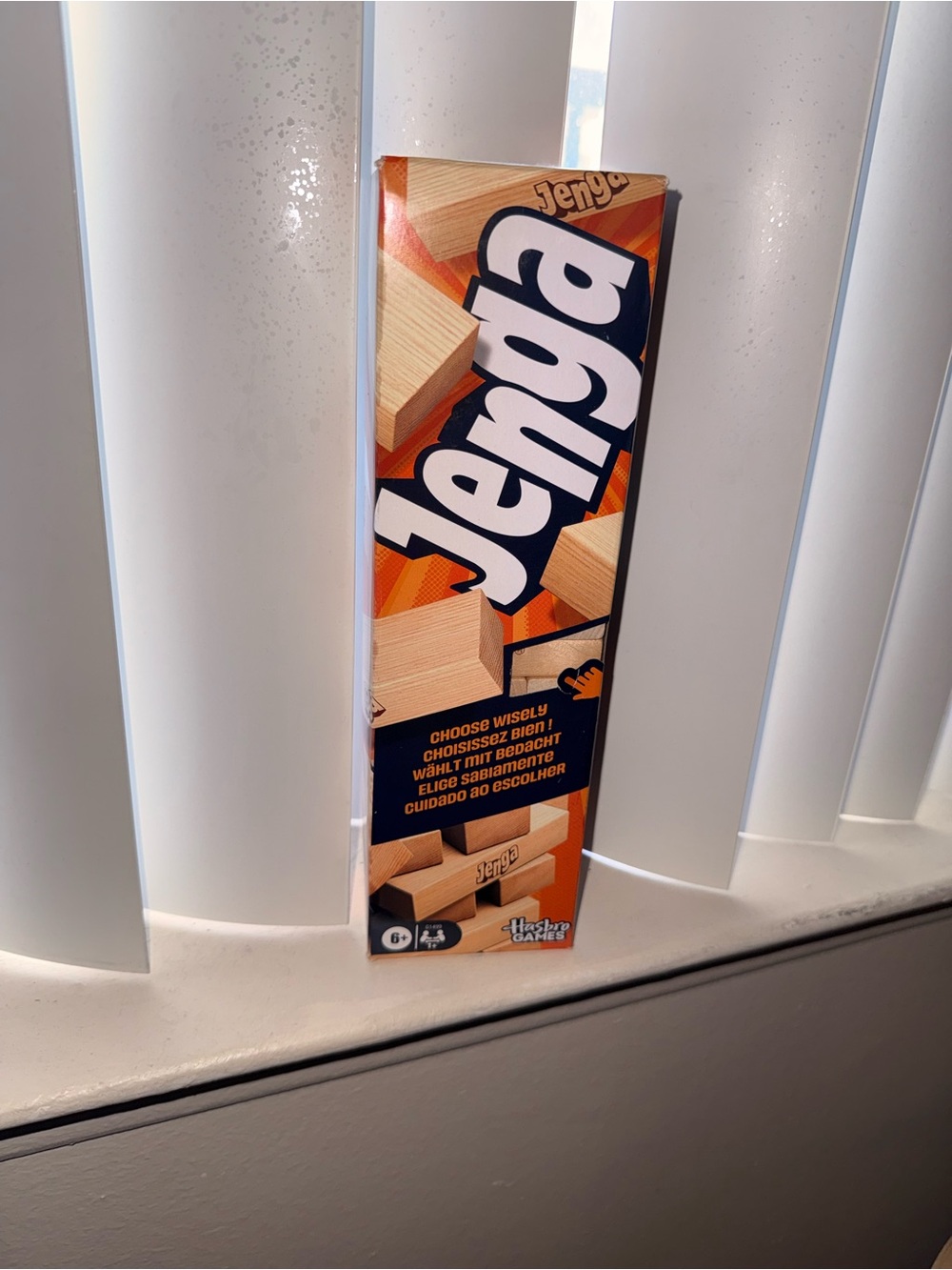 Hasbro Jenga Stacking Game - Orange and Natural Wood